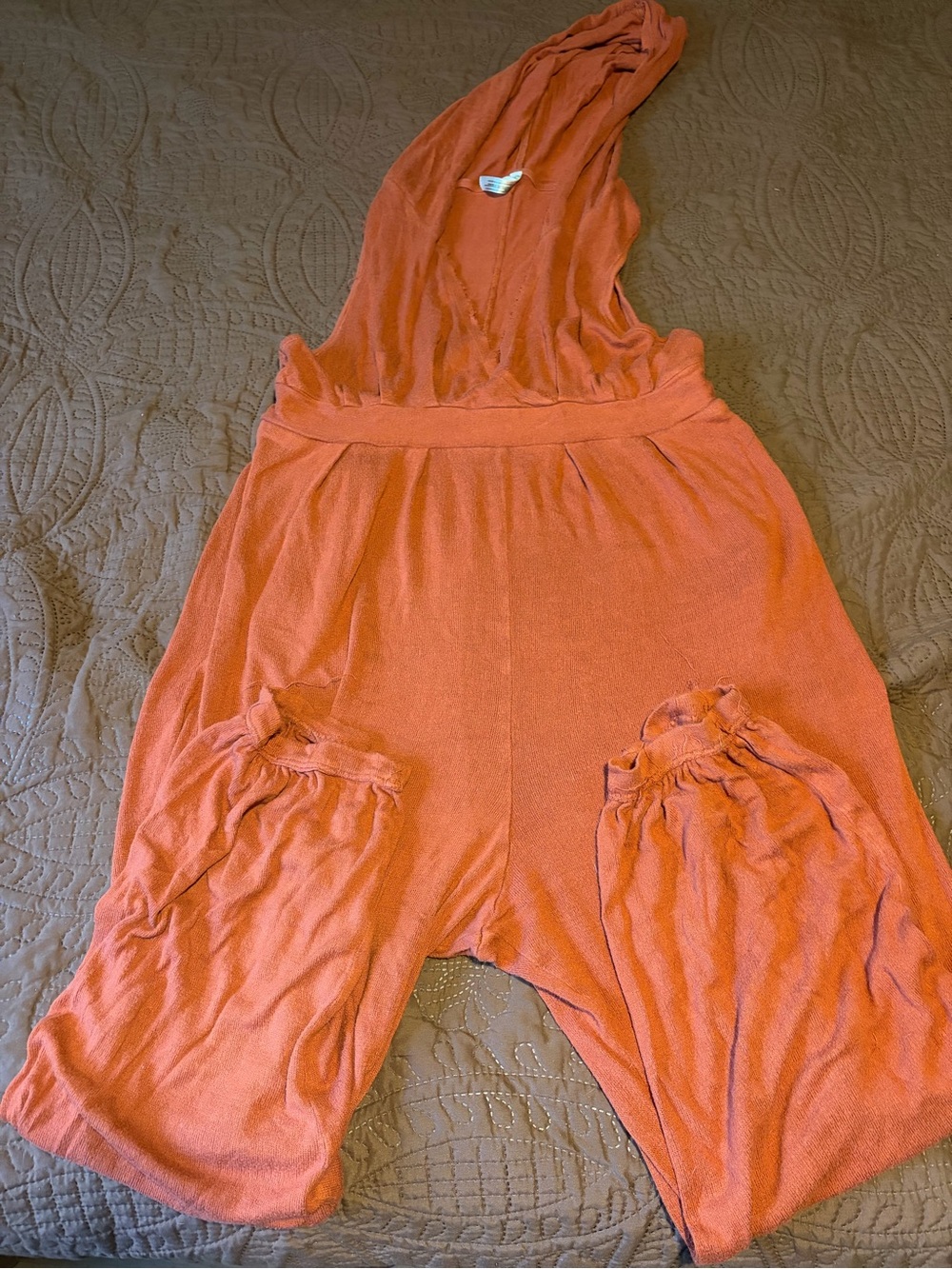 Free People Rust Orange Sleeveless Harem Jumpsuit